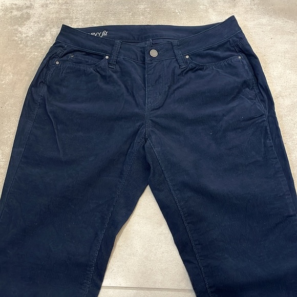 Ann Taylor Navy Corduroy Curvy Fit Straight Jeans - Picture 3 of 5